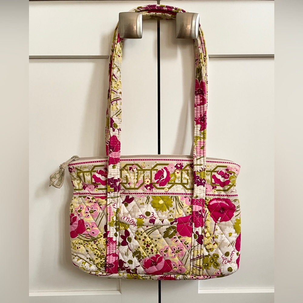 Vera Bradley Make Me Blush Pattern Floral Quilted Handbag Purse, Retired